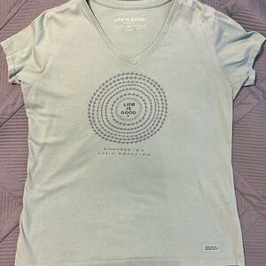 NWOT Life is Good v-neck, ladies size medium crusher tee